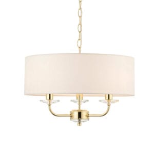 Ceiling Pendants - Endon Nixon 3lt Pendant (Brass) (70560)