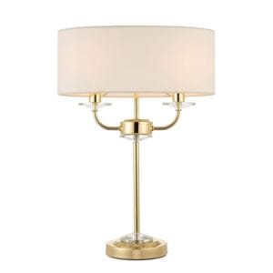 Table Lamps - Endon Nixon 2lt Table Lamp (Brass) (70564)