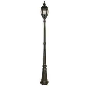 Searchlight Bel Aire 221cm Outdoor Post  Silk Black & Glass IP23