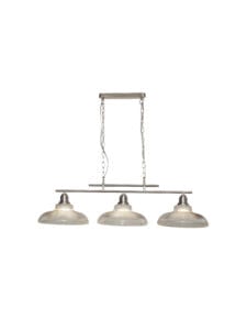 Ceiling Pendants - Searchlight Bistro III 3Lt Bar Pendant Satin Silver Metal (7183-3SS)