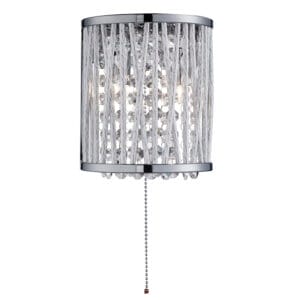 Wall Lighting - Searchlight Elise 2Lt Wall Light Chrome Metal & Crystal (7222-2CC)