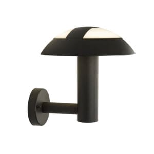 Wall Lighting - Searchlight Mushroom Outdoor Wall Light Grey Metal & Opal Polycarbonate (7263GY)
