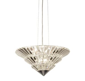 Ceiling Pendants - Searchlight Savannah 8Lt Pendant To Flush Chrome Metal & Clear Crystal (73918-8CC)