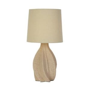 Table Lamps - Searchlight Twist 1Lt Table Lamp Ceramic with Linen Shade (74210CR)