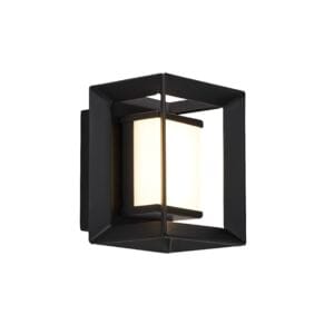 Wall Lighting - Searchlight Chaplin Wall Light Black Metal & Opal Acrylic (74303-1BK)