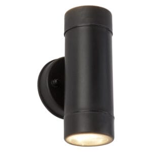 Up & Down Lights - Searchlight Coastal Outdoor LED 2Lt Wall Light Black PolypropyleneIP44 (7592-2BK)