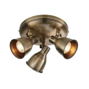 Spotlights - Endon Westbury 3lt round 3.5W (Antique Brass) (76279)