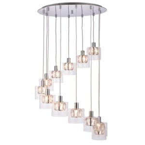 Ceiling Pendants - Endon Verina 12lt pendant 28W (Chrome) (76518)