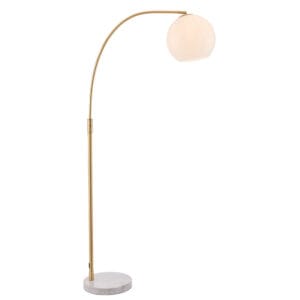 Floor Lamps - Endon Otto 1lt Floor Brass & opal glass Non-dimmable (76613)