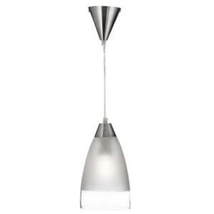 Ceiling Pendants - Searchlight Ankara Pendant Satin Silver & Acid Glass (7702)