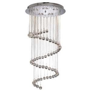 Ceiling Pendants - Searchlight Hallway 3Lt MultiDrop Pendant Chrome Metal & Clear Crystal (7743CC)