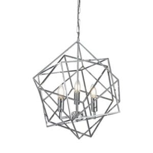 Ceiling Pendants - Searchlight Cube 3Lt Pendant Polished Chrome Metal (7863-3CC)