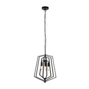 Ceiling Pendants - Searchlight Slinky 3Lt Ceiling Pendant Black Metal (7973BK)
