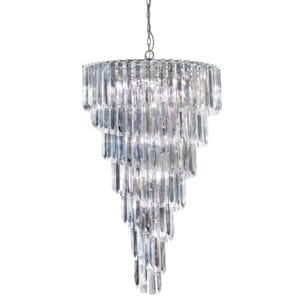 Ceiling Pendants - Searchlight Sigma 9Lt Chandelier Chrome Metal & Acrylic (7999-9CC)