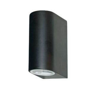 Up & Down Lights - Searchlight Eiffel Outdoor Wall LightBlack Metal Clear & Frosted Glass (8008-2BK-LED)