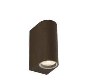 Up & Down Lights - Searchlight Eiffel Outdoor 2Lt Wall Light Rustic Brown Clear & Frosted (8008-2RUS-LED)