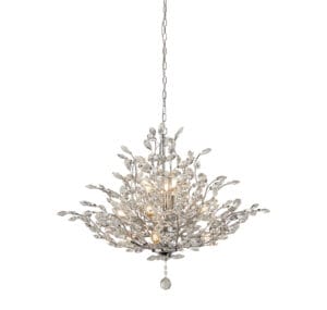 Ceiling Pendants - Searchlight Bouquet 11Lt Pendant Chrome Metal & Crystal (8011-11CC)