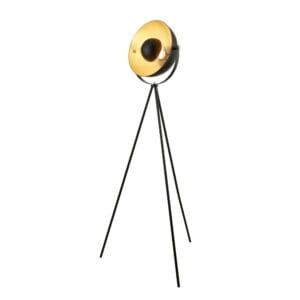 Floor Lamps - Searchlight Blink Tripod Floor Lamp Black Matt Metal & Gold (8022BK)