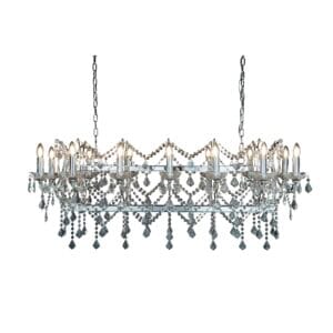 Ceiling Pendants - Searchlight Florence 14Lt Bar Pendant Chrome Metal & Clear Crystal (80614-14CC)