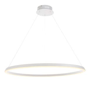 Ceiling Pendants - Endon Staten 1lt Pendant Matt white & white silicone Dimmable (80629)