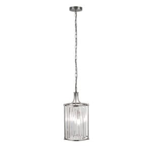 Ceiling Pendants - Searchlight Victoria 2Lt Pendant Chrome Metal & Clear Crystal (8092-2CC)