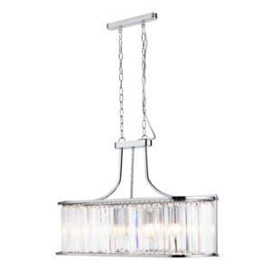 Ceiling Pendants - Searchlight Victoria 5Lt Pendant Chrome Metal & Clear Crystal (8095-5CC)