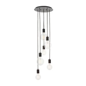 Ceiling Pendants - Endon Studio 6lt Pendant Matt Black Dimmable (81535)