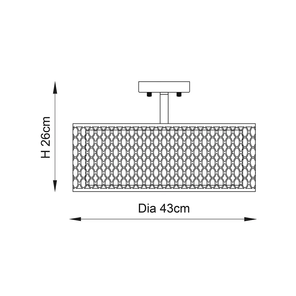 Ceiling Lighting - Endon Cordero 3lt Flush (81966) - View 4