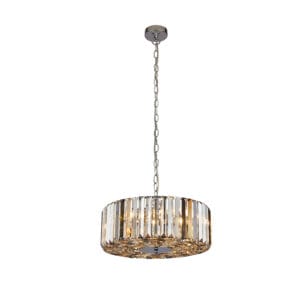 Ceiling Pendants - Searchlight Chapeau 4Lt Pendant/SemiFlush Amber Smoke & Crystal (82101-4CC)