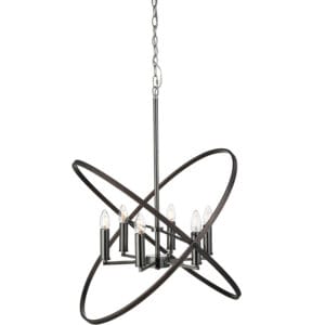 Ceiling Pendants - Searchlight Hoopla 6Lt Pendant Pewter Metal (8246-6PW)