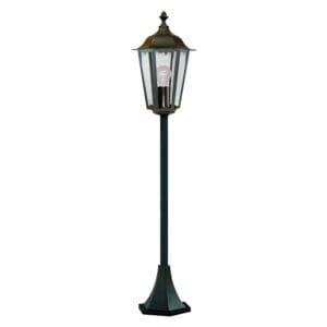 Bollards & Posts - Searchlight Alex Outdoor Post Black Metal & Glass (82504BK)