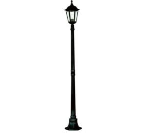 Bollards & Posts - Searchlight Alex 183cm Outdoor Post Silk Black Metal & Glass IP44 (82508BK)