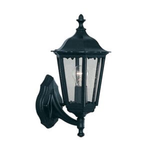 Lanterns - Searchlight Alex Outdoor Wall Light Black Metal & Glass (82530BK)