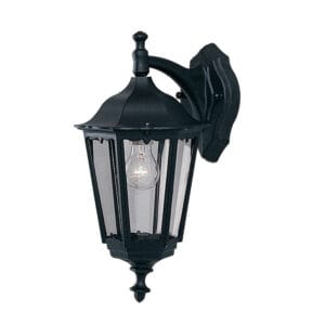Lanterns - Searchlight Alex Outdoor Wall Light Black Metal & Glass (82531BK)