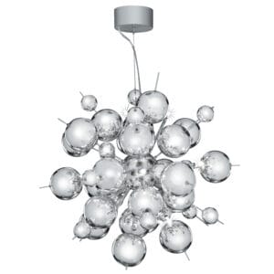 Ceiling Pendants - Searchlight Molecule 12Lt Pendant Polished Chrome Metal & Glass (8312-12CC)