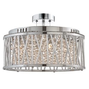 Ceiling Pendants - Searchlight Elise 5Lt Pendant/SemiFlush Chrome & Crystal (8335-5CC)