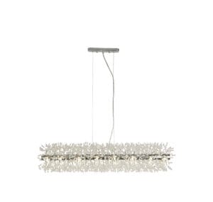 Ceiling Pendants - Searchlight Sunburst 16Lt Bar Pendant Chrome Metal & Glass Beads (83420-16CC)