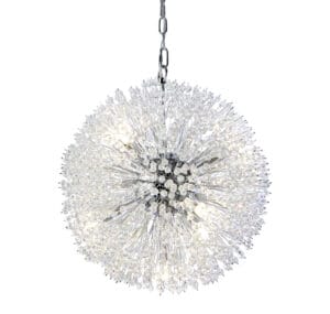 Ceiling Pendants - Searchlight Sunburst 7Lt Pendant Chrome Metal & Glass Beads (83420-7CC)