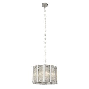 Ceiling Pendants - Searchlight Alexandra 5Lt Pendant Satin Silver & Aquatex Glass (8405-5SS)