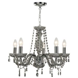 Ceiling Pendants - Searchlight Marie Therese 5Lt Pendant Smoked Grey Glass (8695-5GY)