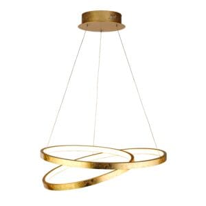 Ceiling Pendants - Searchlight Float Pendant Gold Leaf Metal & Opal (8761GO)