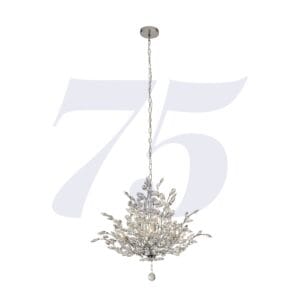 Ceiling Pendants - Searchlight Bouquet 7Lt Pendant Chrome Metal & Crystal (8807-7CC)