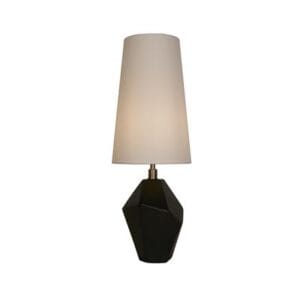 Table Lamps - Searchlight Apex 1Lt Table Lamp Antique Brass Metal Black Resin White (88250BK)