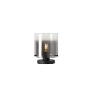 Table Lamps - Searchlight Sweden 1Lt Table Lamp Matt Black Metal with Smoked Ombre Gl (88913-1BK)