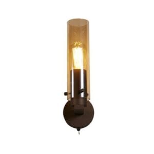 Wall Lighting - Searchlight Sweden II 1Lt Wall Light Mocha Metal & Amber Glass (88920-1MO)