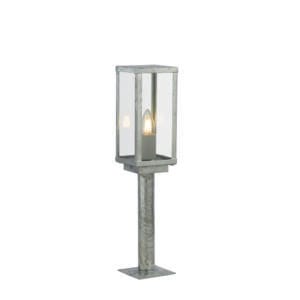Bollards & Posts - Searchlight Box II Outdoor Post Galvanised Silver Metal & Glass (90151-500SI)