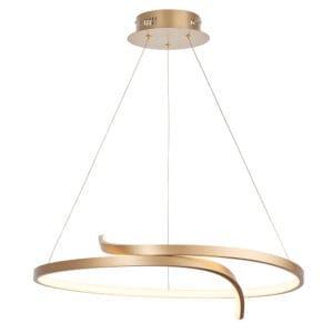 Ceiling Pendants - Endon Rafe 1lt Pendant Brushed gold d finish & white silicone Dimmable (90323)