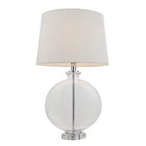 Table Lamps - Endon Gideon 1lt Table Clear glass & Nickel Non-dimmable (90535)