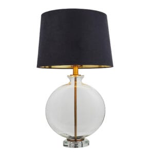 Table Lamps - Endon Gideon 1lt Table Clear glass & antique Brass Non-dimmable (90559)