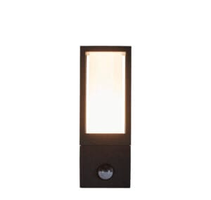 Wall Lighting - Searchlight Avenue Outdoor Wall Light Black Metal & White Polycarbonate (91251-1BK-PIR)